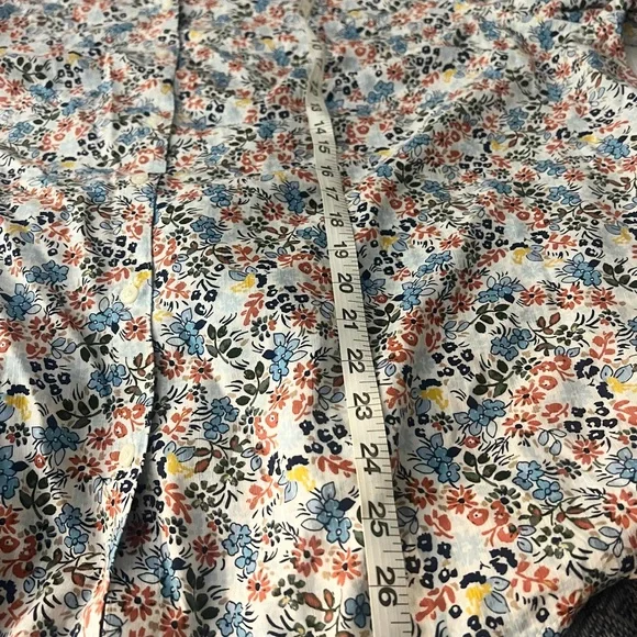St. John's Bay Multicolor Floral Blouse 2x Button Up Long Sleeve Blue Green Ivor - Picture 16 of 16